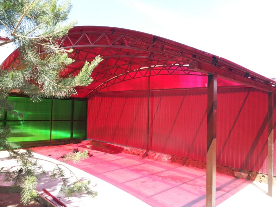 Навес из сотового поликарбоната пример 9