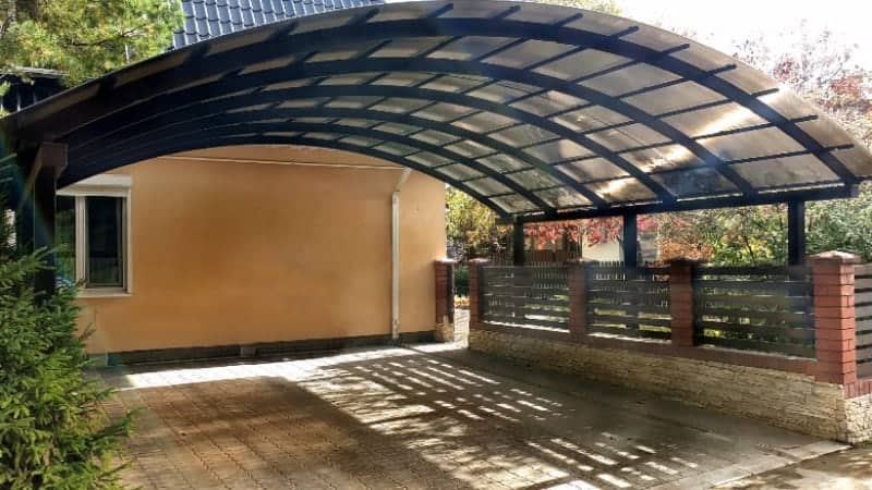 Навес из сотового поликарбоната пример 7