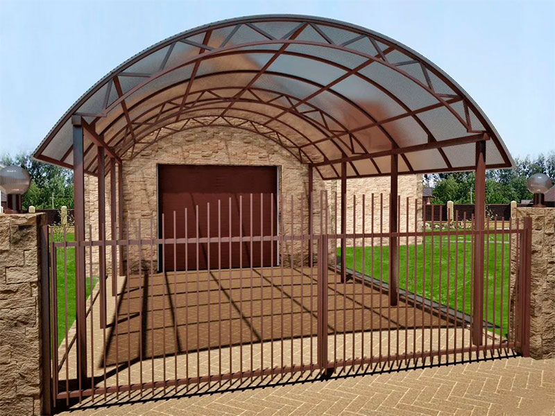 Навес из профильной трубы пример 7