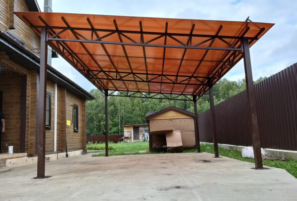 Навес из профильной трубы пример 8