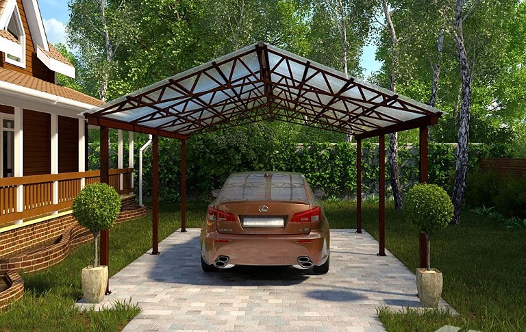 Навес из профильной трубы пример 2