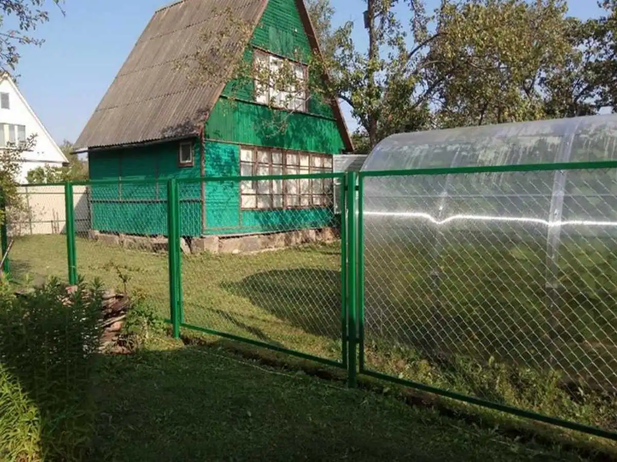 Забор из сетки рабицы в натяг секционный 6 соток